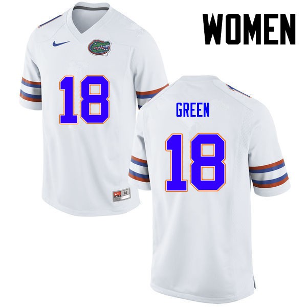 Florida Gators Women #18 Daquon Green College Football Jersey White